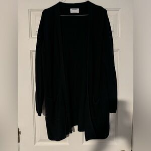 Old Navy Open-Front Longline Sweater Cardigan with Front Pockets Black - NWOT